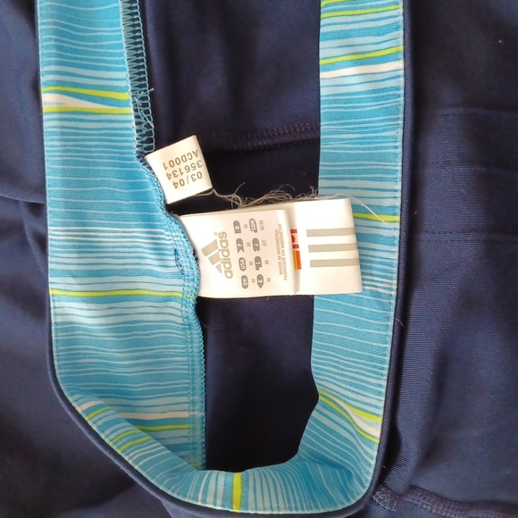 Adidas workout wide leg blue pants  size medium zipper pocket - Picture 5 of 13